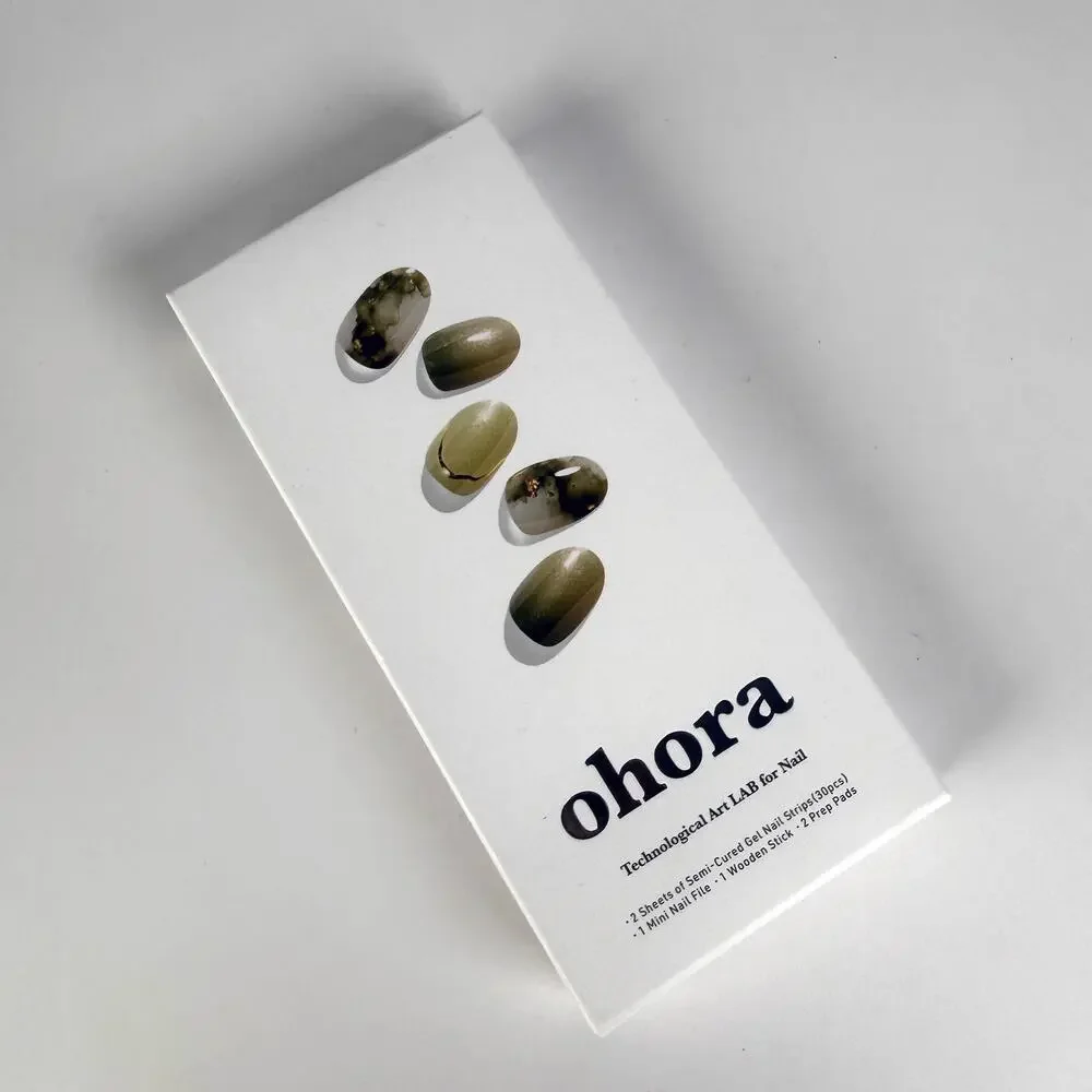 Ohora N Glimmering Leaf Semi Cured Gel Nail Polish Strips ND-093-J